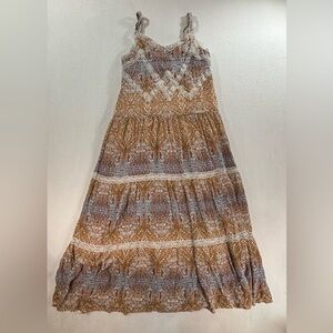 Sundance Boho Lace Tiered Midi Dress Cotton Size 6 Festival Cottagecore